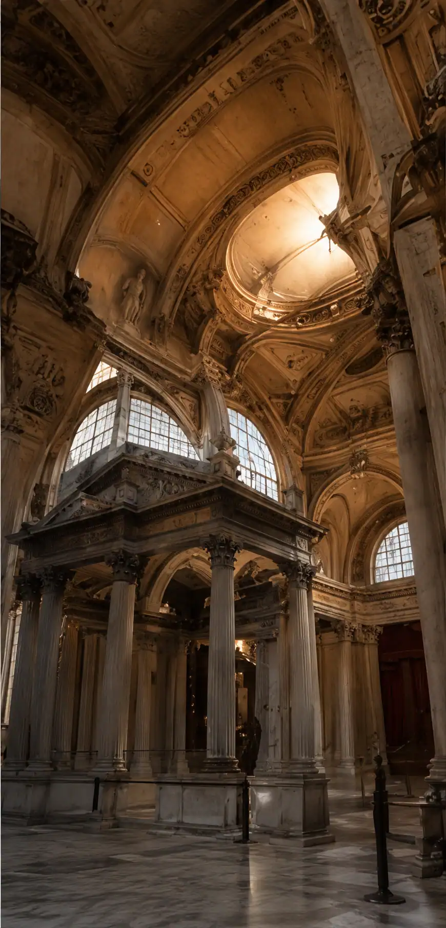 Intérieur monumental — patrimoine architectural capturé en 360°
